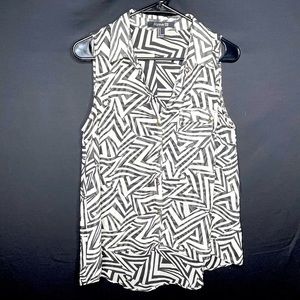 *Forever 21* Med Sheer Black and Cream Shirt